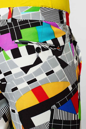 Man wearing testscreen print men's suit