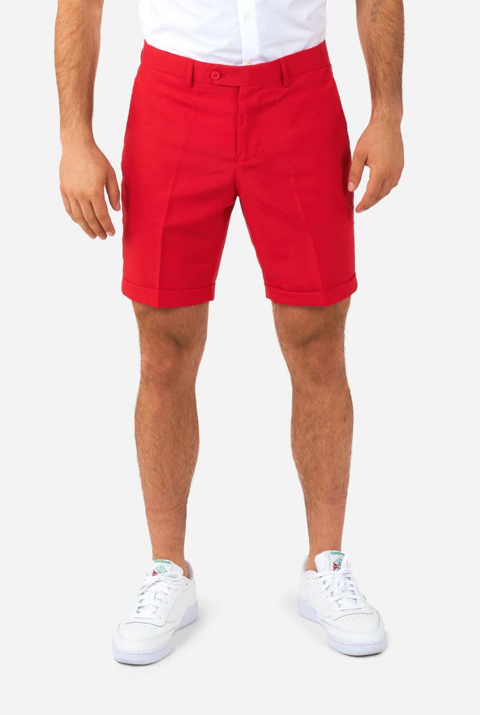 Man wearing American flag themed Summer suit, pants view