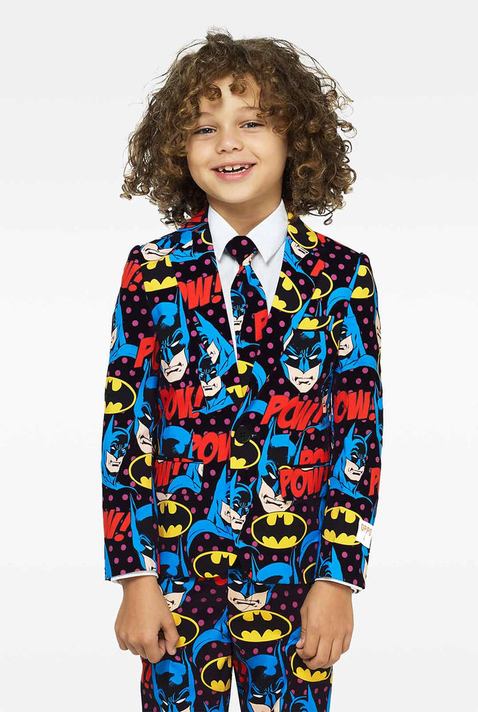 Batman themed suit for boys worn by boy