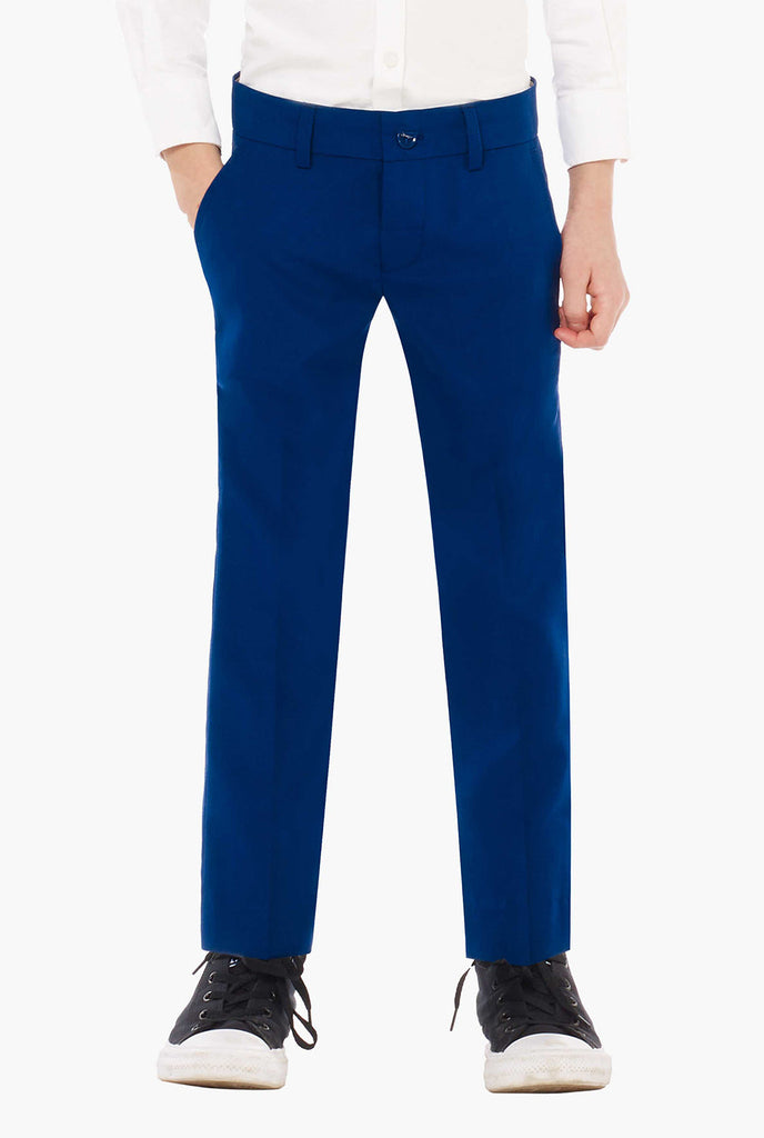 Dark blue suit for boys worn by boy