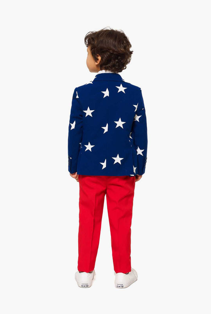 American Flag suit for boys worn by boy