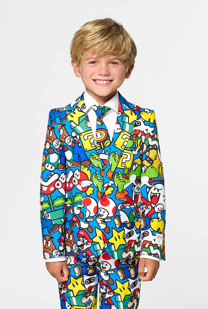 Nintendo Super Mario suit for kids worn by boy