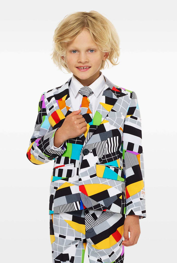 Test screen suit for boys worn by boy