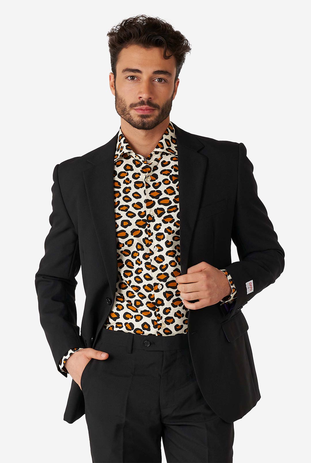 Printed shirt with blazer hot sale
