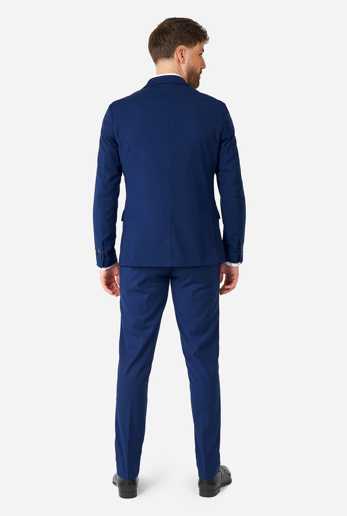 Man wearing casual blue business suit