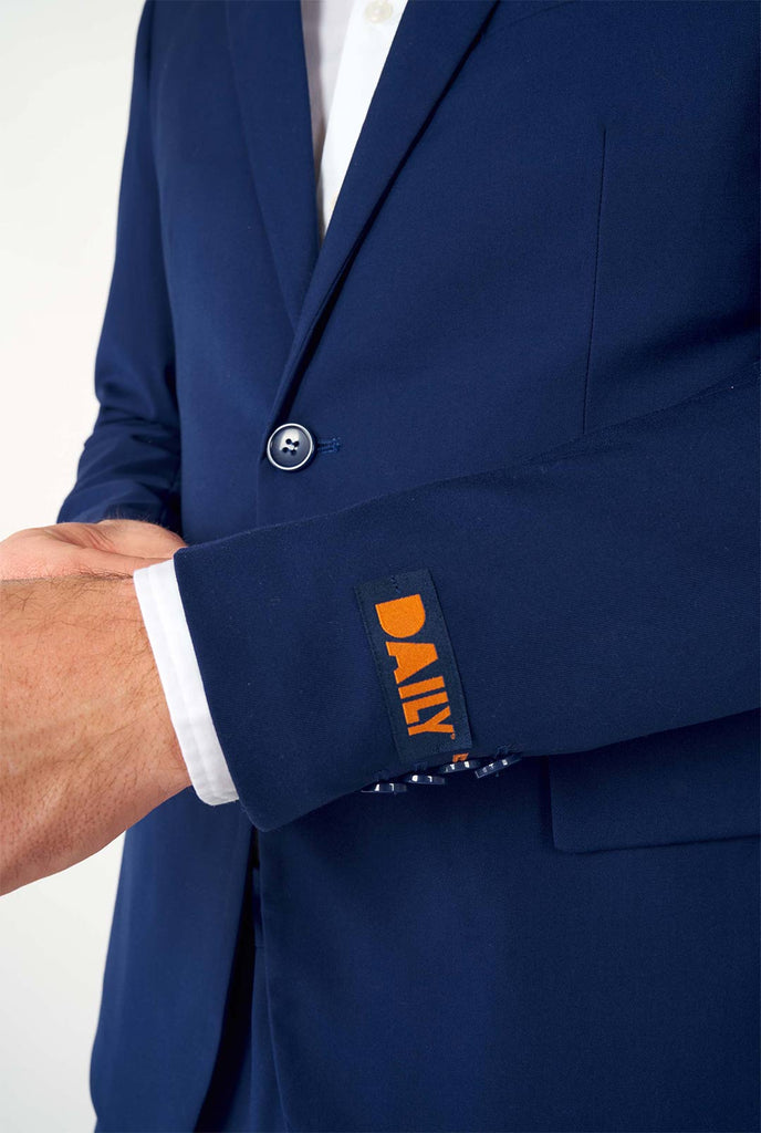 Man wearing casual blue business suit