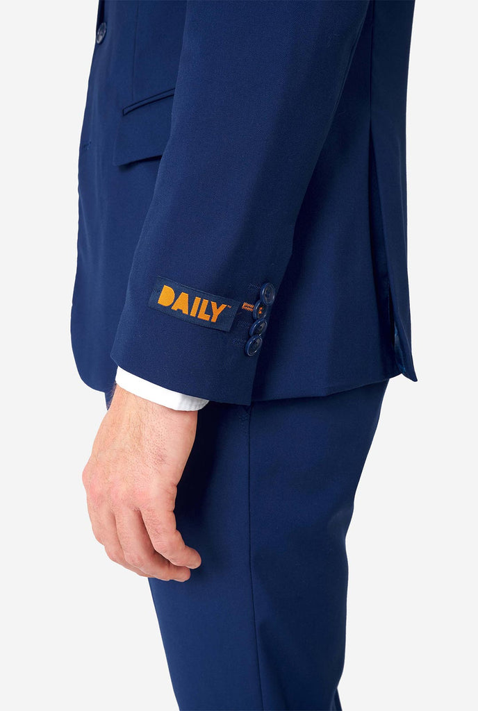 Man wearing casual blue business suit