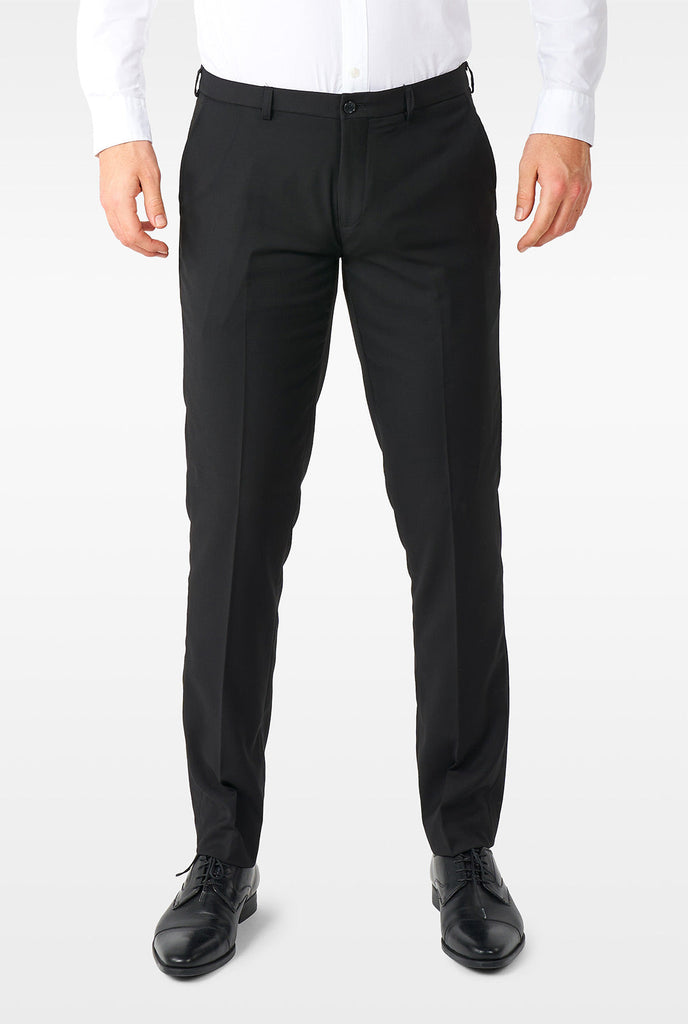 Man wearing casual black business suit