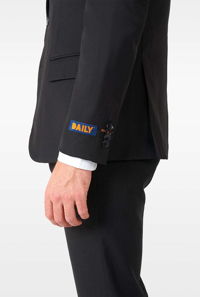 Man wearing casual black business suit