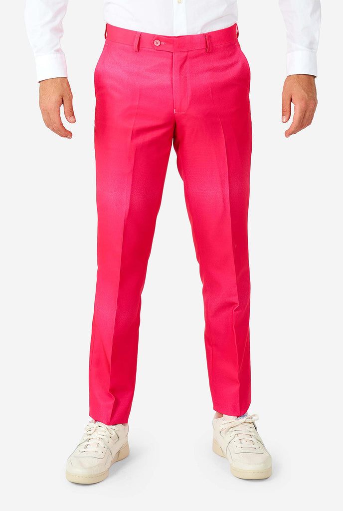 Man wearing rainbow colored suit