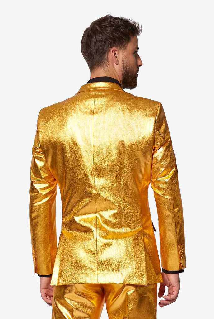 Gold men's party suit worn by man