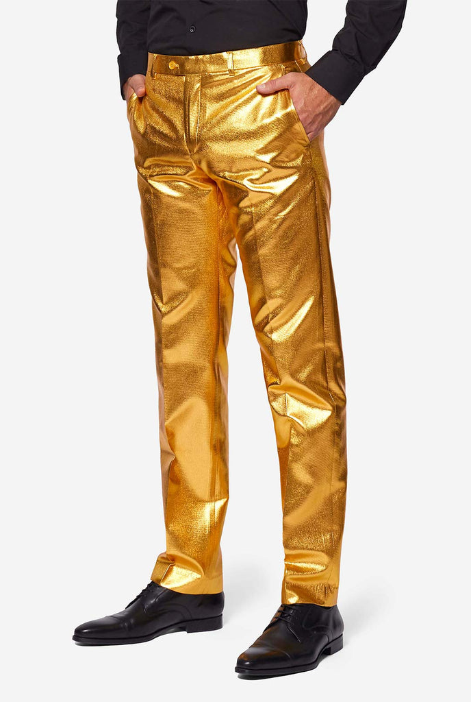 Gold men's party suit worn by man