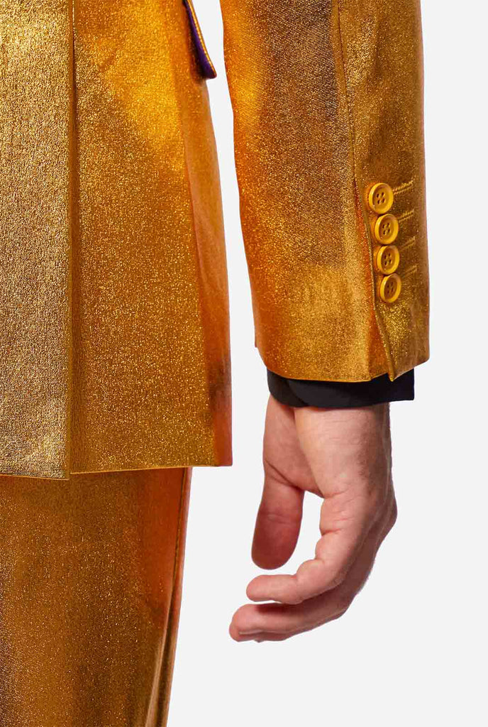 Gold men's party suit worn by man