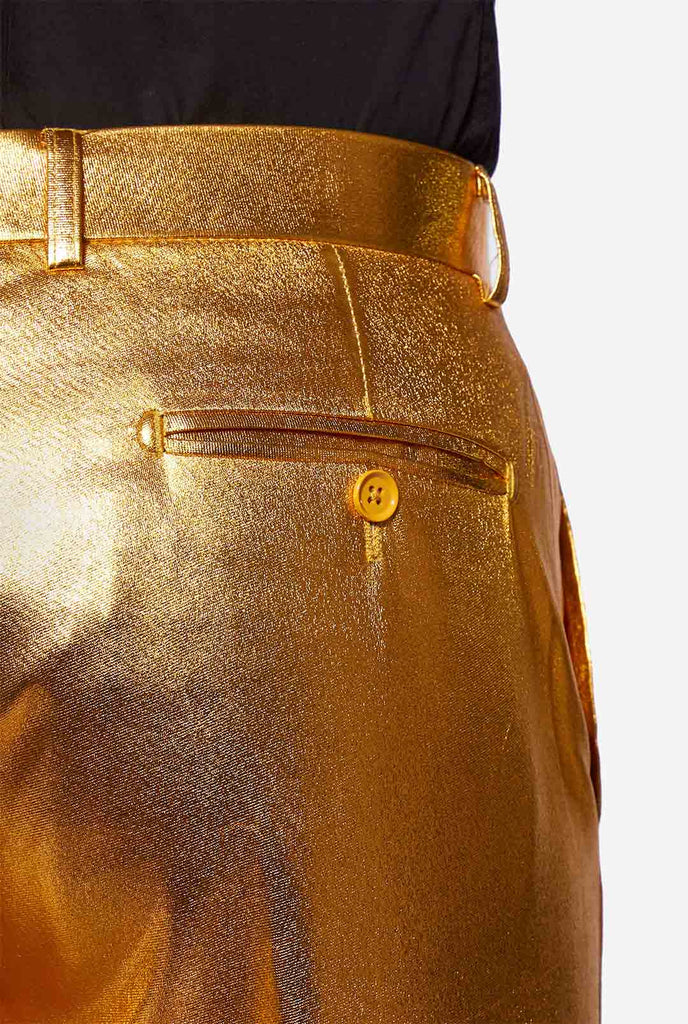 Gold men's party suit worn by man