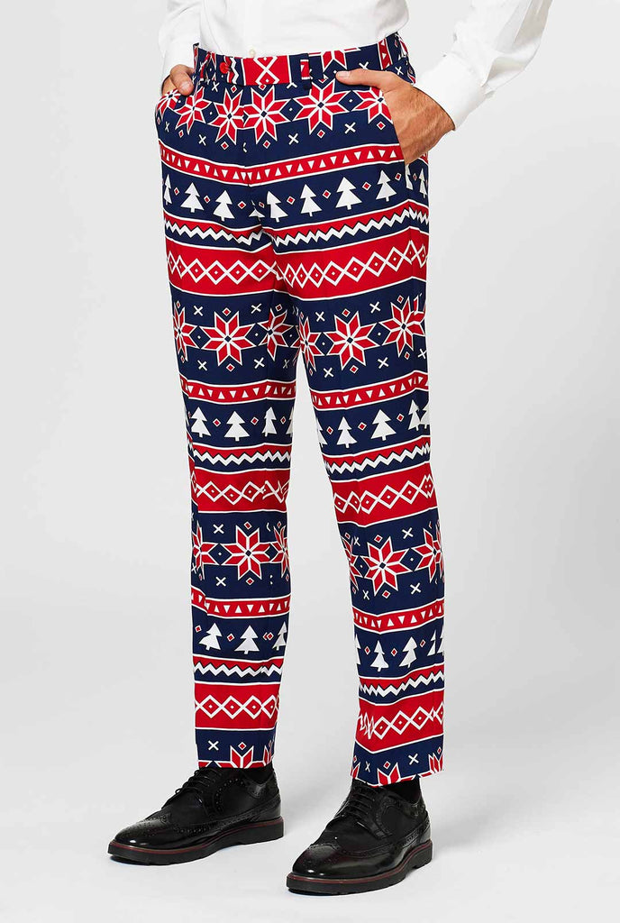 Nordic themed Christmas men's suit worn by man