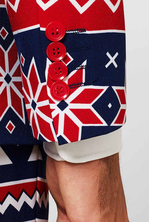 Nordic themed Christmas men's suit worn by man