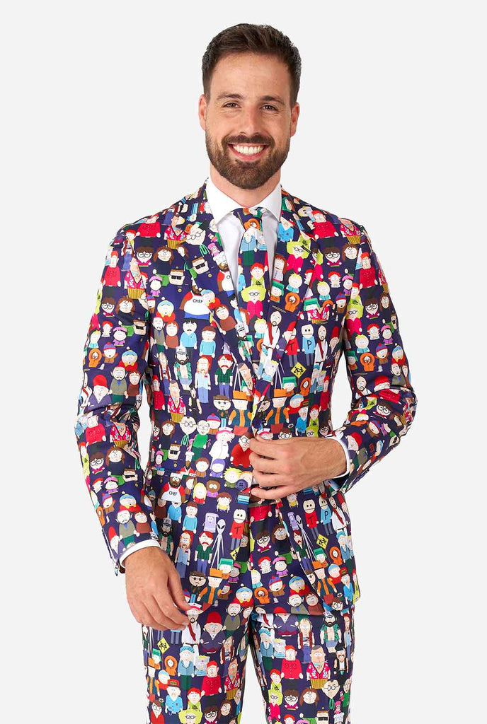 Man wearing Southpark men's suit
