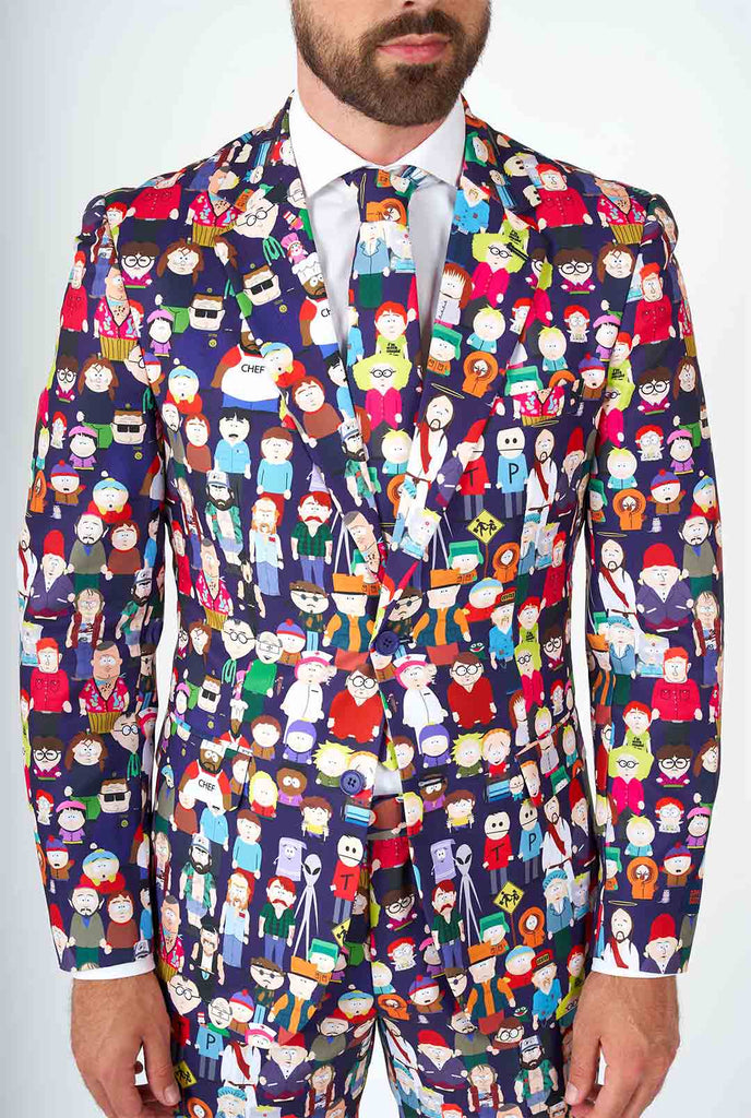 Man wearing Southpark men's suit