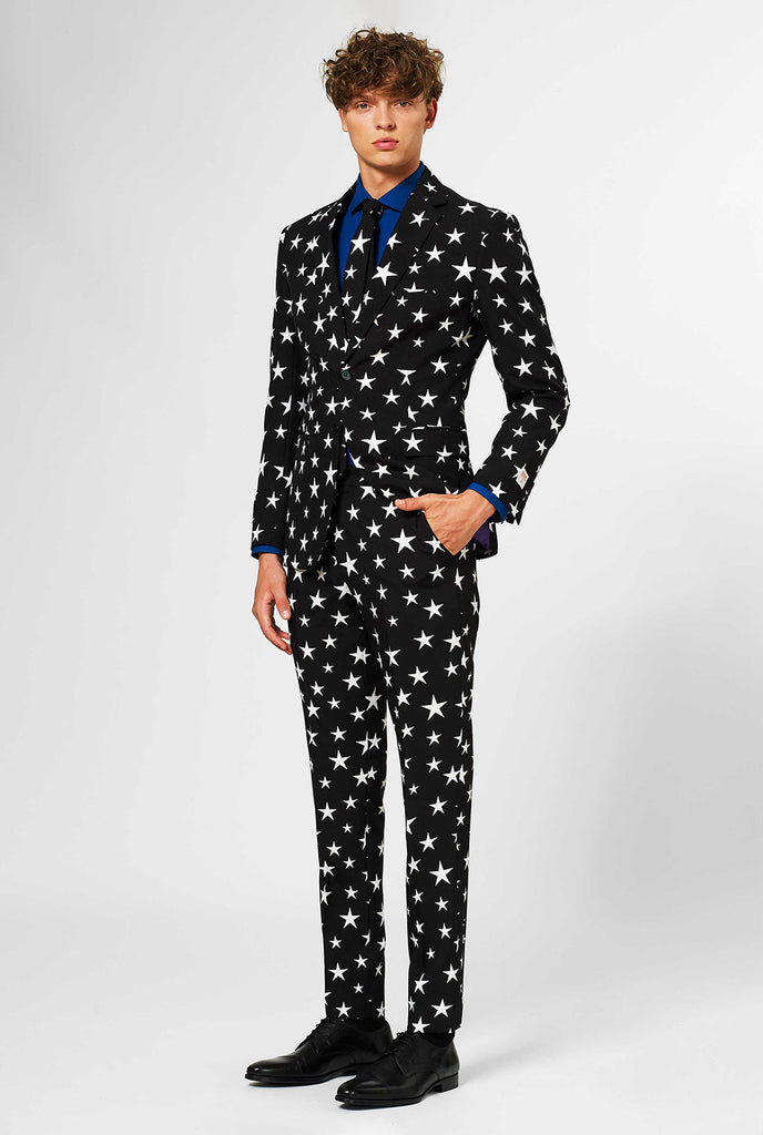 Men wearing black suit with white stars