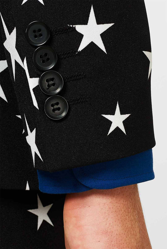 Men wearing black suit with white stars