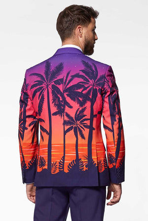 Man wearing Suave Sunset Hawaiian men's suit