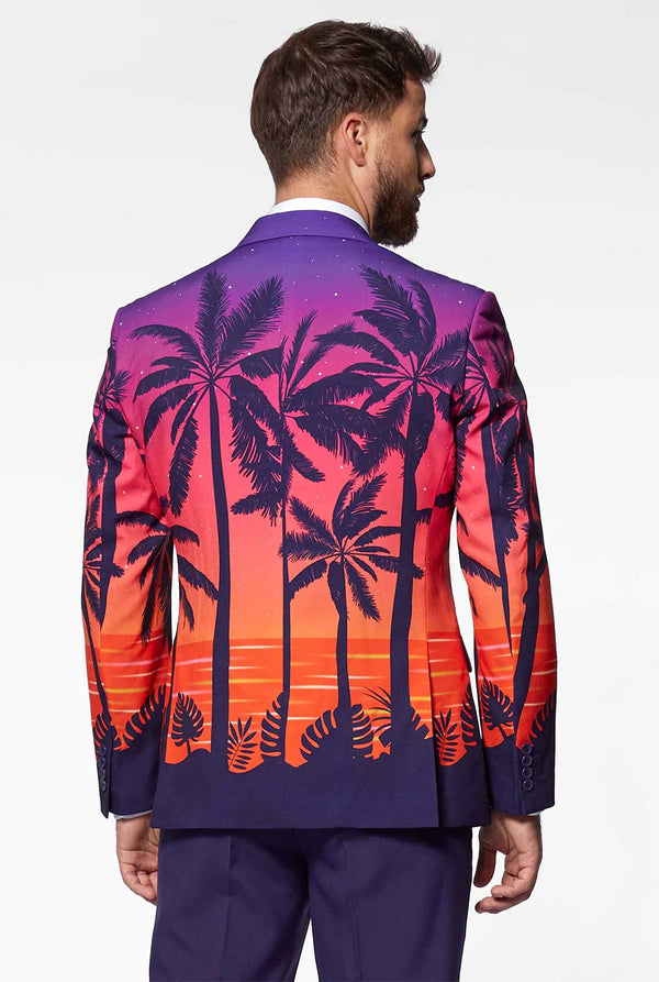Man wearing Suave Sunset Hawaiian men's suit