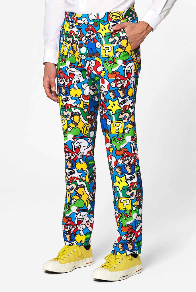 Funny Carnaval gaming men's suit Super Mario worn by man