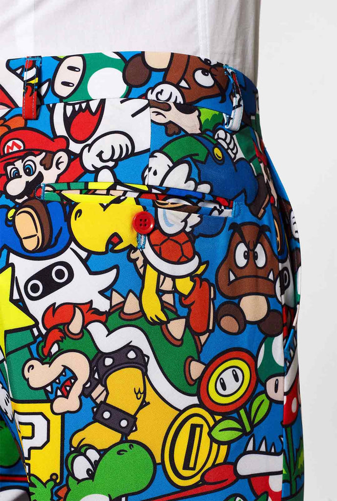 Funny Carnaval gaming men's suit Super Mario worn by man