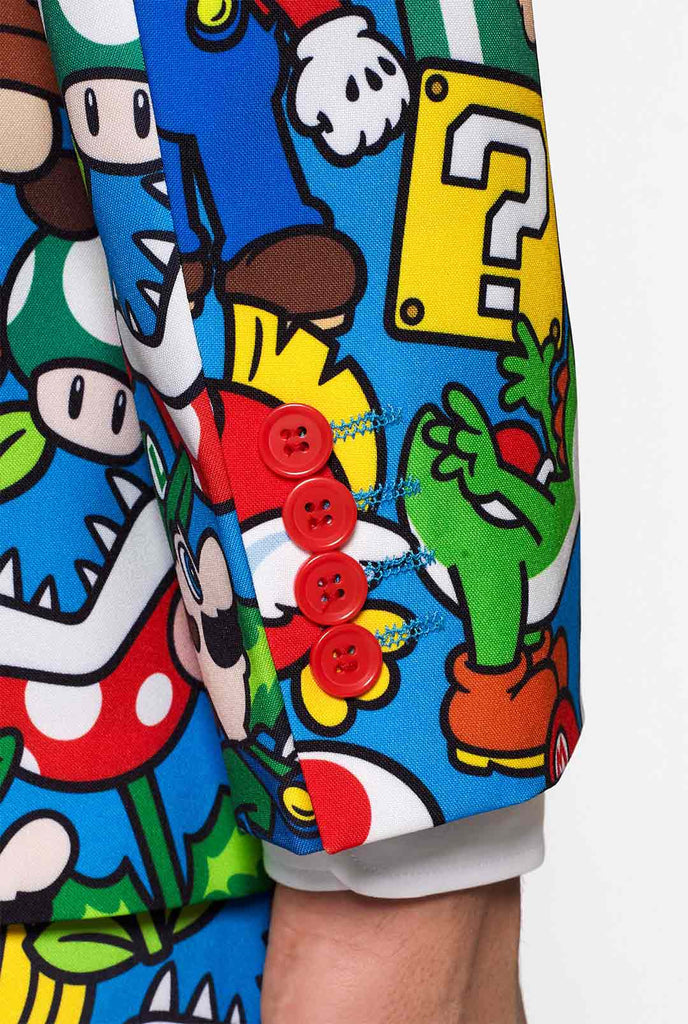 Funny Carnaval gaming men's suit Super Mario worn by man