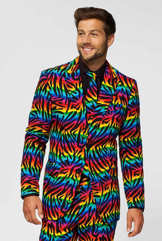 Multi-color pride men's suit Wild Rainbow worn by men