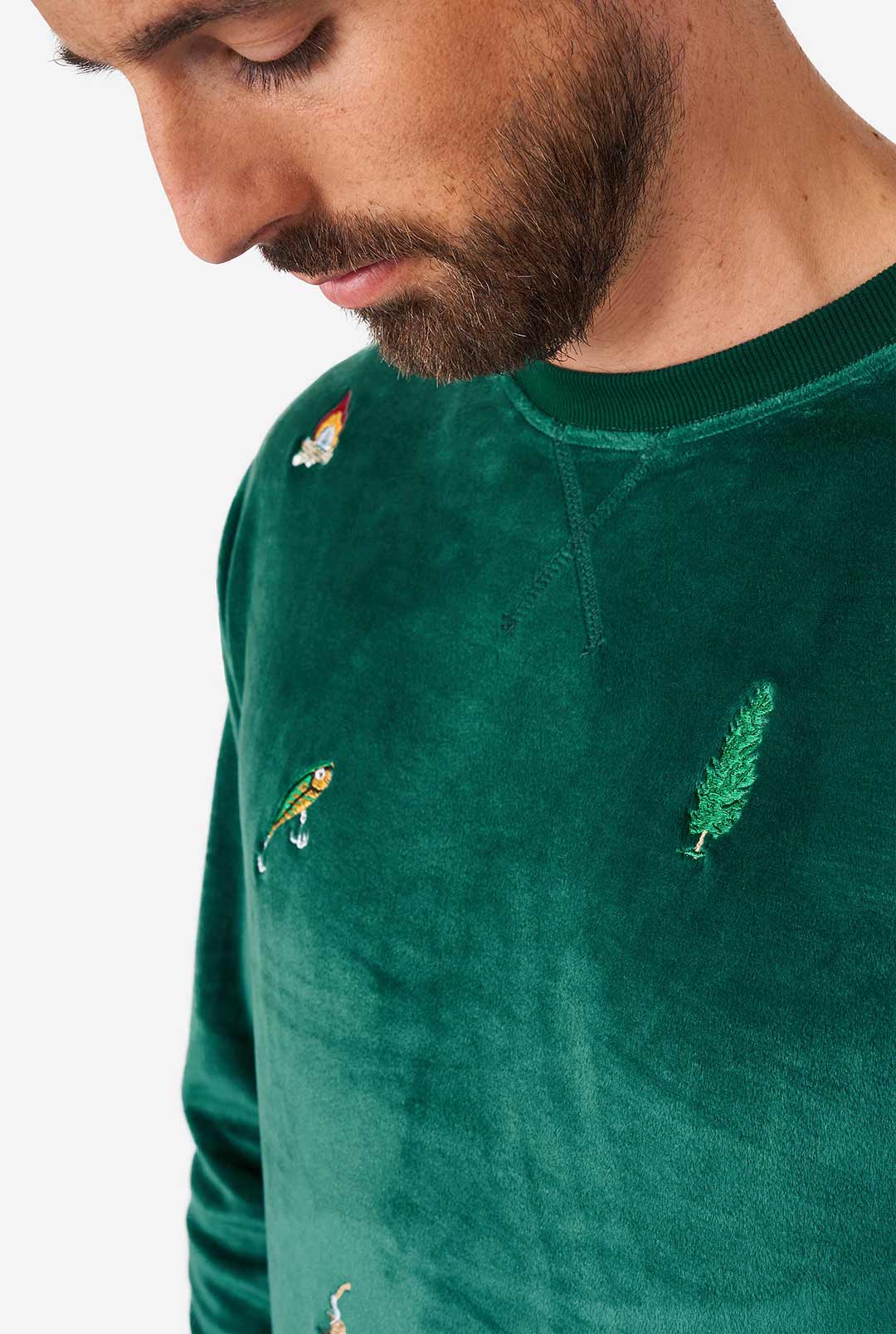 Velvet green sweater sales