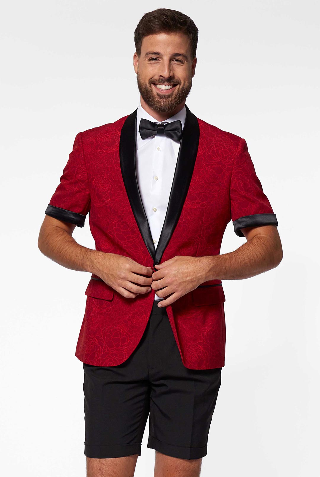 Perfect Peony Red summer tuxedo Hawaiian suit OppoSuits