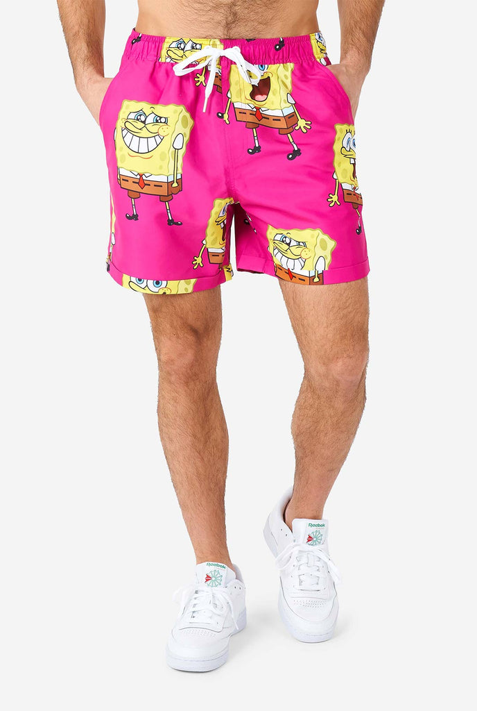 Man wearing summer outfit with SpongeBob SquarePants print