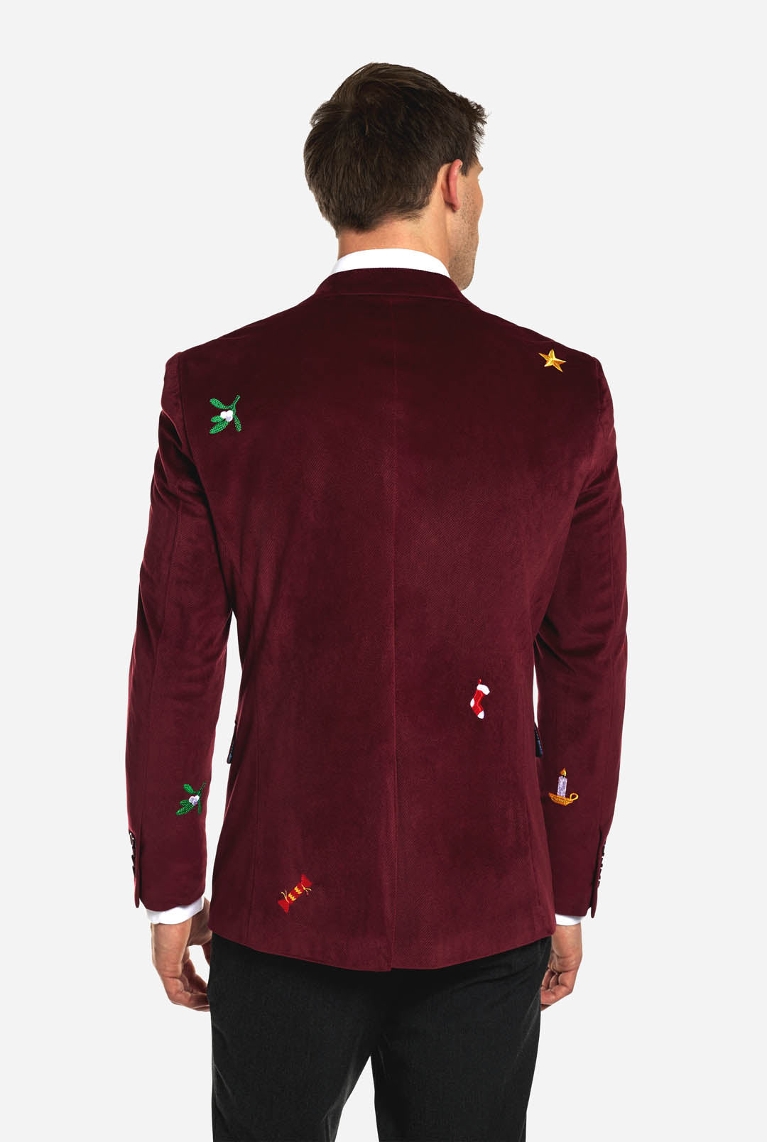 X Mas Icons Burgundy Men s Blazer OppoSuits Deluxe