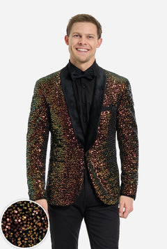 Dinner Jacket - Amber Sequins  | Sequin blazer
