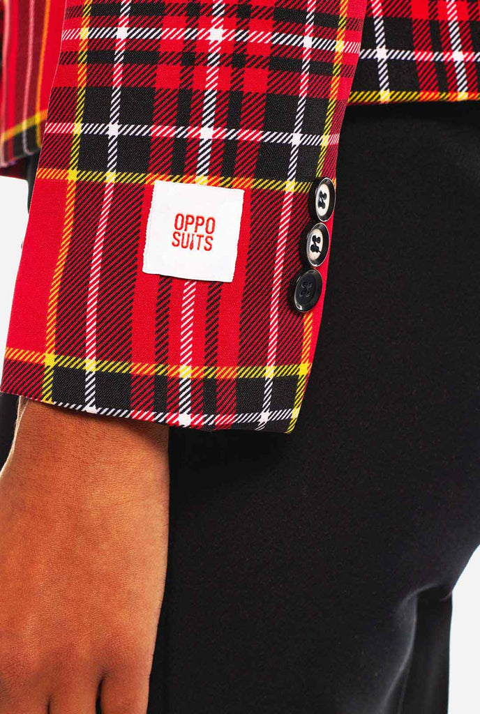 Women wearing tartan womens blazer