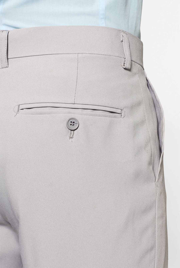 Solid color light grey men's suit Groovy Grey worn by men inside pocket