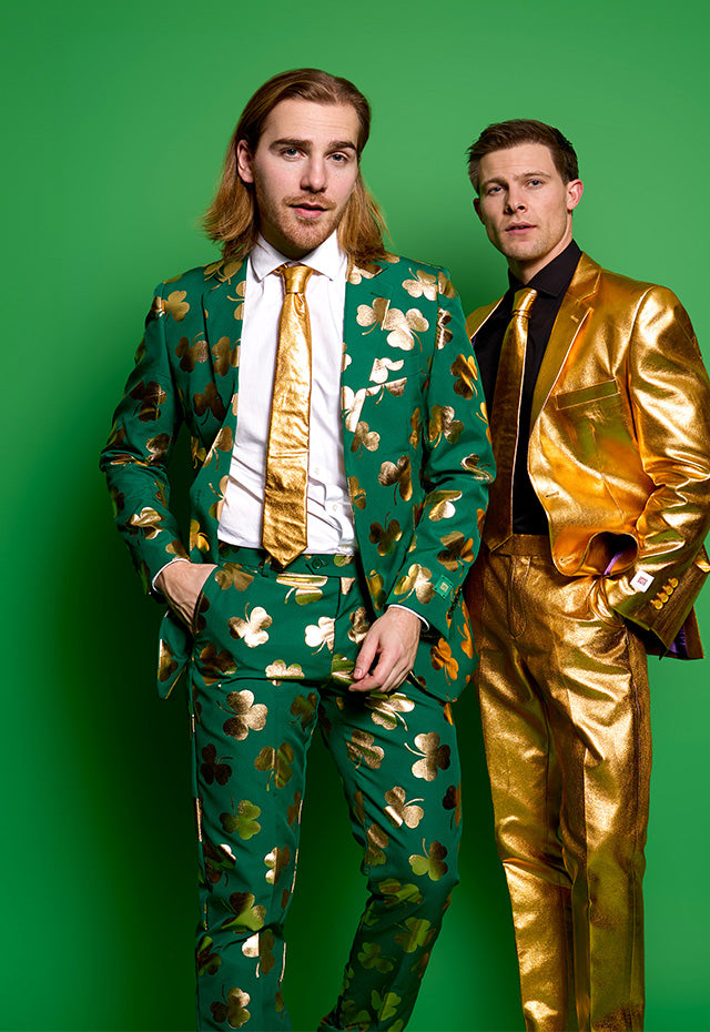 Men wearing St Patrick's day outfits