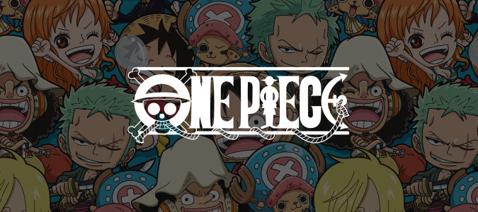 Image of One Piece art work with the logo One Piece.